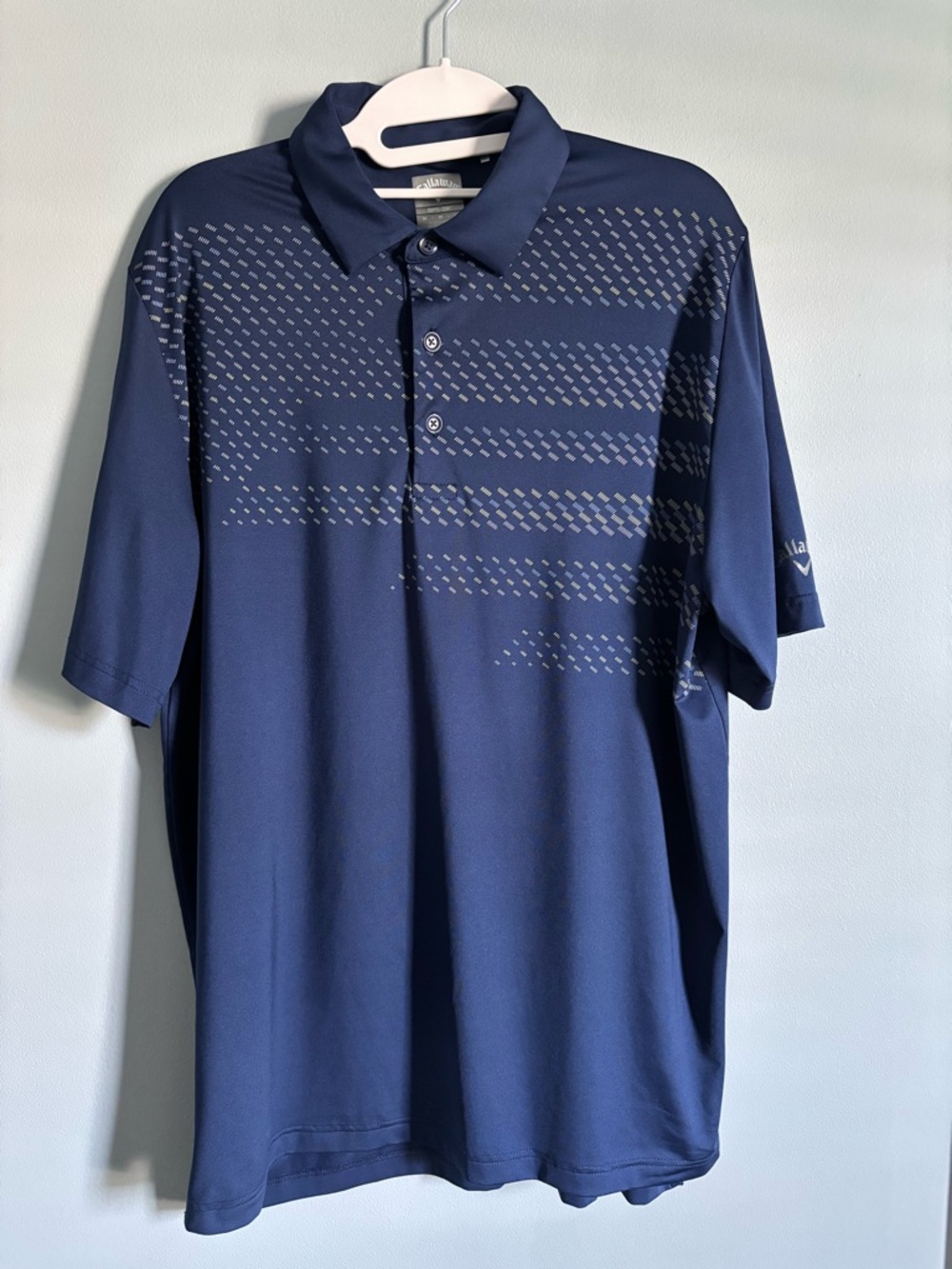 Callaway Men’s Navy Polo with Subtle Pattern